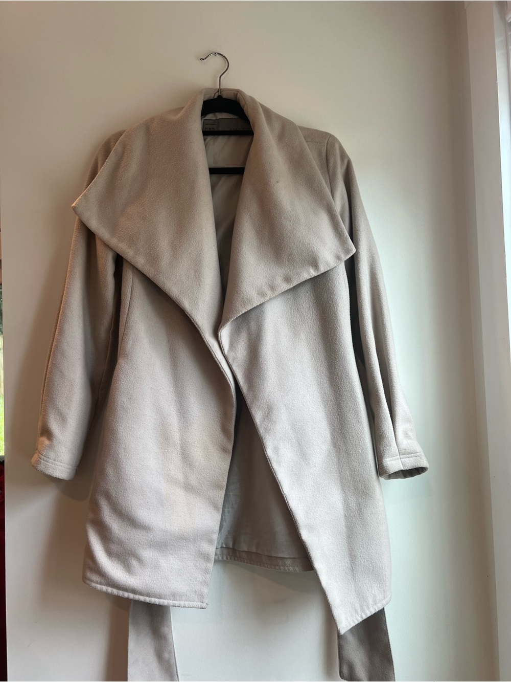 Zara Light Cream Open Drape Trench Coat